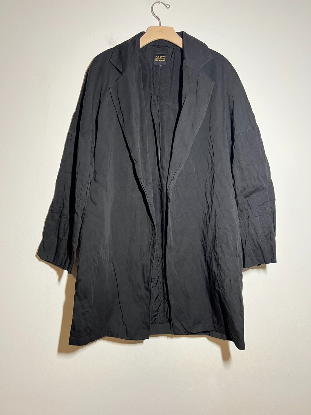 Pauw Amsterdam Women's EUC Black Open Front Relaxed Cotton Jacket Size 1 S